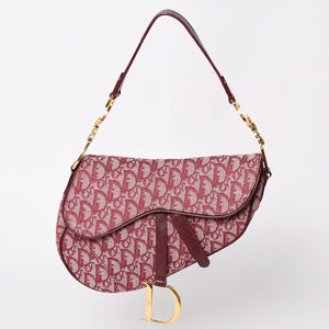 極美品 Christian Dior クリスチャンディオール サドルバッグ トロッター 総柄 コットンキャンバス ショルダーバッグ RU0012 中古 4a001999