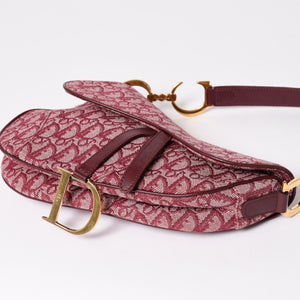 極美品 Christian Dior クリスチャンディオール サドルバッグ トロッター 総柄 コットンキャンバス ショルダーバッグ RU0012 中古 4a001999