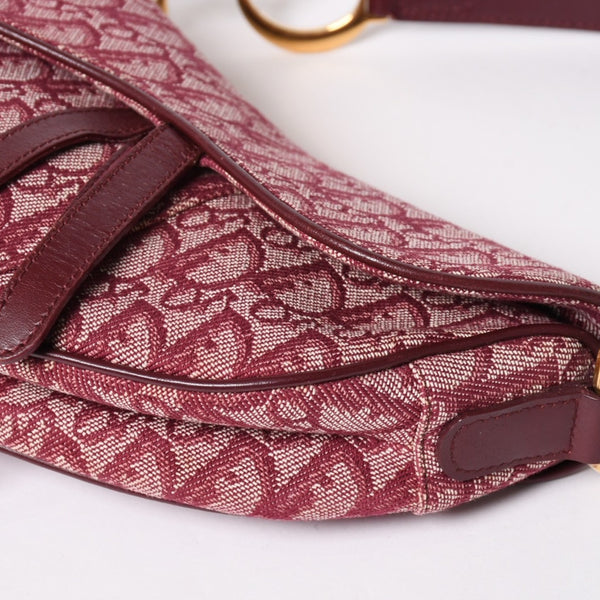 極美品 Christian Dior クリスチャンディオール サドルバッグ トロッター 総柄 コットンキャンバス ショルダーバッグ RU0012 中古 4a001999