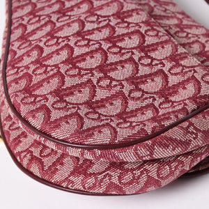 極美品 Christian Dior クリスチャンディオール サドルバッグ トロッター 総柄 コットンキャンバス ショルダーバッグ RU0012 中古 4a001999