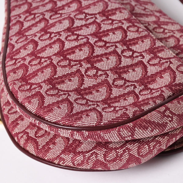 極美品 Christian Dior クリスチャンディオール サドルバッグ トロッター 総柄 コットンキャンバス ショルダーバッグ RU0012 中古 4a001999