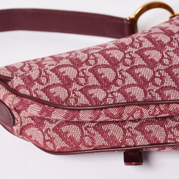 極美品 Christian Dior クリスチャンディオール サドルバッグ トロッター 総柄 コットンキャンバス ショルダーバッグ RU0012 中古 4a001999