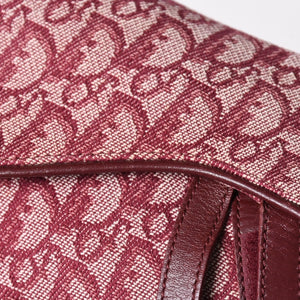 極美品 Christian Dior クリスチャンディオール サドルバッグ トロッター 総柄 コットンキャンバス ショルダーバッグ RU0012 中古 4a001999