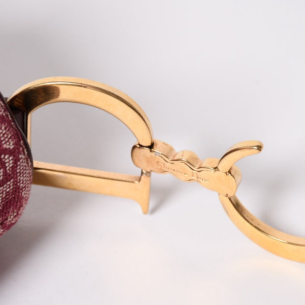 極美品 Christian Dior クリスチャンディオール サドルバッグ トロッター 総柄 コットンキャンバス ショルダーバッグ RU0012 中古 4a001999