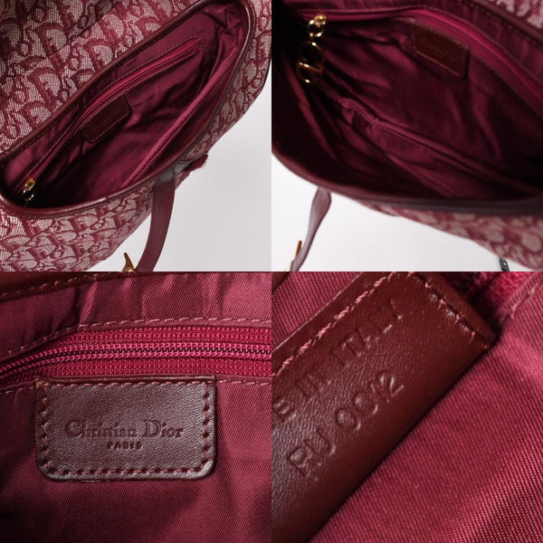 極美品 Christian Dior クリスチャンディオール サドルバッグ トロッター 総柄 コットンキャンバス ショルダーバッグ RU0012 中古 4a001999