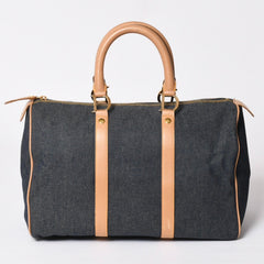 極美品 Christian Dior クリスチャンディオール トロッター ハンドバッグ デニム 35cm ボストン ゴールド金具 中古 4a002506