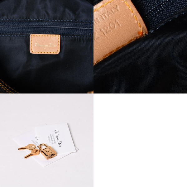 極美品 Christian Dior クリスチャンディオール トロッター ハンドバッグ デニム 35cm ボストン ゴールド金具 中古 4a002506