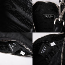 画像をギャラリービューアに読み込む, 極美品 PRADA プラダ ホーボー ワンショルダーバッグ 1BH204 トライアングルロゴ 三角ロゴプレート ナイロン ブラック 中古 4a002395