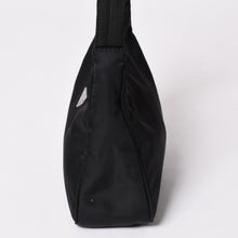 画像をギャラリービューアに読み込む, 極美品 PRADA プラダ ホーボー ハンドバッグ MV515 トライアングルロゴ 三角ロゴプレート ナイロン ブラック 中古 4a003029