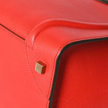 画像をギャラリービューアに読み込む, 極美品 CELINE セリーヌ LUGGAGE MINI ラゲージ ミニ ハンドバッグ 165213VS0 レッド ブラウン アンティークゴールド金具 中古 4a002514