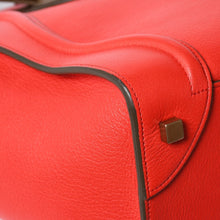画像をギャラリービューアに読み込む, 極美品 CELINE セリーヌ LUGGAGE MINI ラゲージ ミニ ハンドバッグ 165213VS0 レッド ブラウン アンティークゴールド金具 中古 4a002514