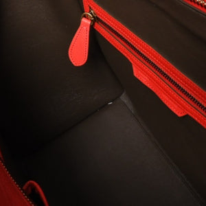 極美品 CELINE セリーヌ LUGGAGE MINI ラゲージ ミニ ハンドバッグ 165213VS0 レッド ブラウン アンティークゴールド金具 中古 4a002514