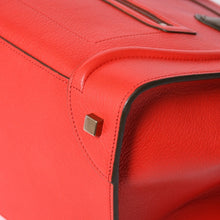 画像をギャラリービューアに読み込む, 極美品 CELINE セリーヌ LUGGAGE MINI ラゲージ ミニ ハンドバッグ 165213VS0 レッド ブラウン アンティークゴールド金具 中古 4a002515