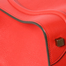画像をギャラリービューアに読み込む, 極美品 CELINE セリーヌ LUGGAGE MINI ラゲージ ミニ ハンドバッグ 165213VS0 レッド ブラウン アンティークゴールド金具 中古 4a002515