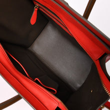 画像をギャラリービューアに読み込む, 極美品 CELINE セリーヌ LUGGAGE MINI ラゲージ ミニ ハンドバッグ 165213VS0 レッド ブラウン アンティークゴールド金具 中古 4a002515
