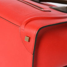 画像をギャラリービューアに読み込む, 極美品 CELINE セリーヌ LUGGAGE MINI ラゲージ ミニ ハンドバッグ 165213VS0 レッド ブラウン アンティークゴールド金具 中古 4a002514