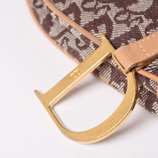 Christian Dior Saddleback Oblique One Shoulder Bag Trotter Brown Good Condition Used 4a002517