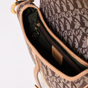 Christian Dior Saddleback Oblique One Shoulder Bag Trotter Brown Good Condition Used 4a002517