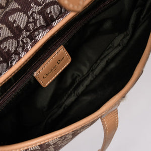 Christian Dior Saddleback Oblique One Shoulder Bag Trotter Brown Good Condition Used 4a002517