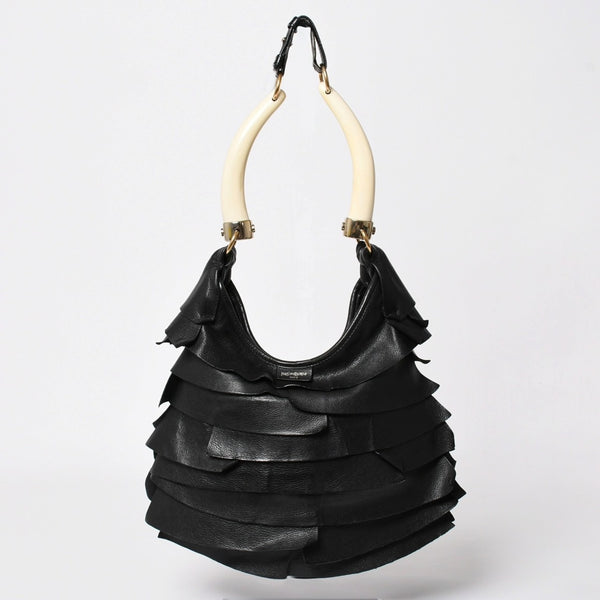 YVES SAINT LAURENT Yves Saint Laurent Mombasa Shoulder Bag Handbag Saint-Tropez Black 129133 Good Condition Used 4a002513