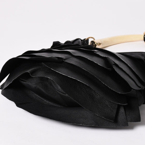 YVES SAINT LAURENT Yves Saint Laurent Mombasa Shoulder Bag Handbag Saint-Tropez Black 129133 Good Condition Used 4a002513