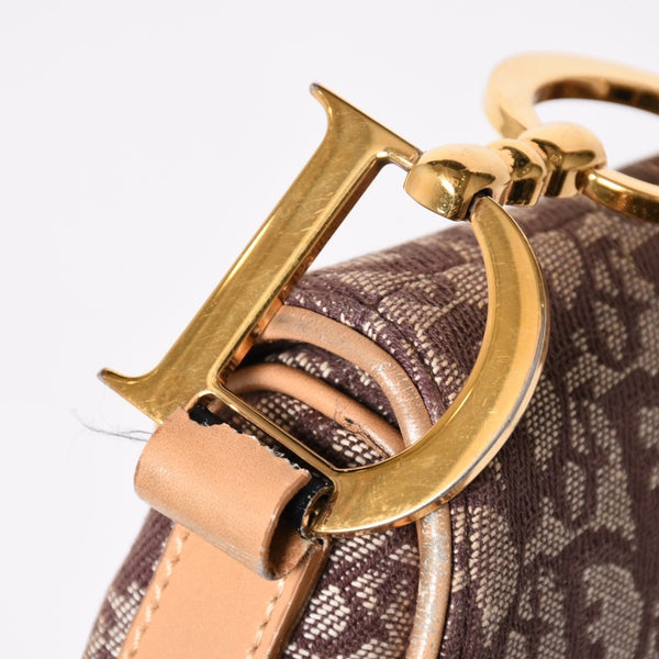 Christian Dior Saddleback Oblique One Shoulder Bag Trotter Brown Good Condition Used 4a002517