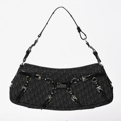 Very Good Condition Christian Dior Bondage One Shoulder Bag 10-MA-0014 Trotter Pattern Galliano Period Used 4a003661