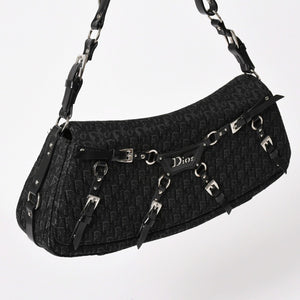 Very Good Condition Christian Dior Bondage One Shoulder Bag 10-MA-0014 Trotter Pattern Galliano Period Used 4a003661