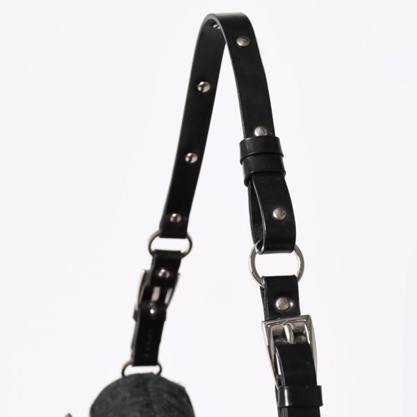Very Good Condition Christian Dior Bondage One Shoulder Bag 10-MA-0014 Trotter Pattern Galliano Period Used 4a003661