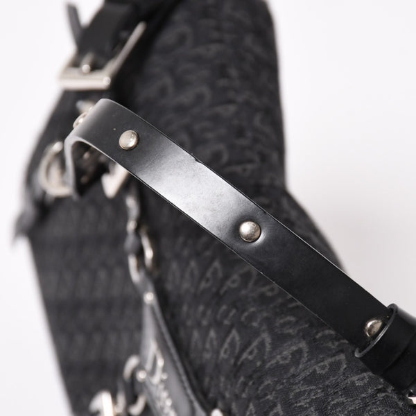 Very Good Condition Christian Dior Bondage One Shoulder Bag 10-MA-0014 Trotter Pattern Galliano Period Used 4a003661