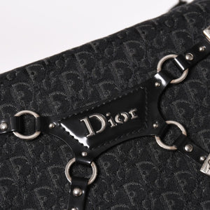 Very Good Condition Christian Dior Bondage One Shoulder Bag 10-MA-0014 Trotter Pattern Galliano Period Used 4a003661