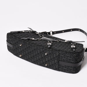 Very Good Condition Christian Dior Bondage One Shoulder Bag 10-MA-0014 Trotter Pattern Galliano Period Used 4a003661