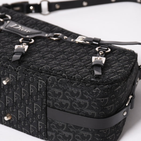Very Good Condition Christian Dior Bondage One Shoulder Bag 10-MA-0014 Trotter Pattern Galliano Period Used 4a003661