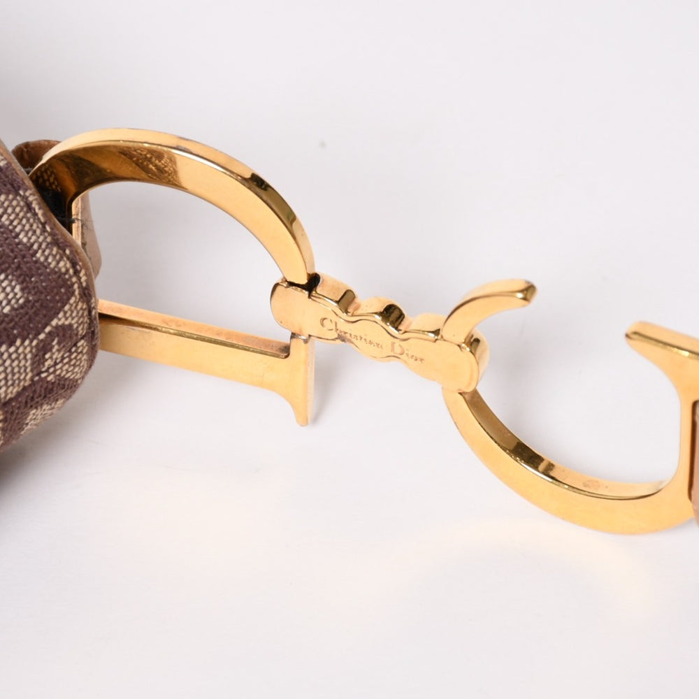 Christian Dior クリスチャンディオール サドルバック オブリーク ワンショルダーバッグ トロッター ブラウン 美品 中古 4a002517