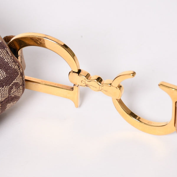 Christian Dior Saddleback Oblique One Shoulder Bag Trotter Brown Good Condition Used 4a002517