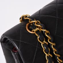 画像をギャラリービューアに読み込む, 極美品 CHANEL シャネル マトラッセ25 Wフラップ Wチェーンショルダーバッグ 3番台 ココマーク ラムスキン ブラック ゴールド金具 中古 4a002445