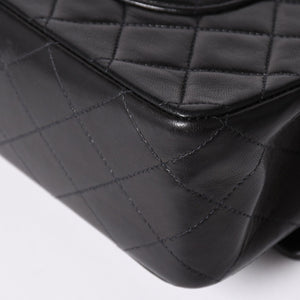 極美品 CHANEL シャネル マトラッセ25 Wフラップ Wチェーンショルダーバッグ 3番台 ココマーク ラムスキン ブラック ゴールド金具 中古 4a002445