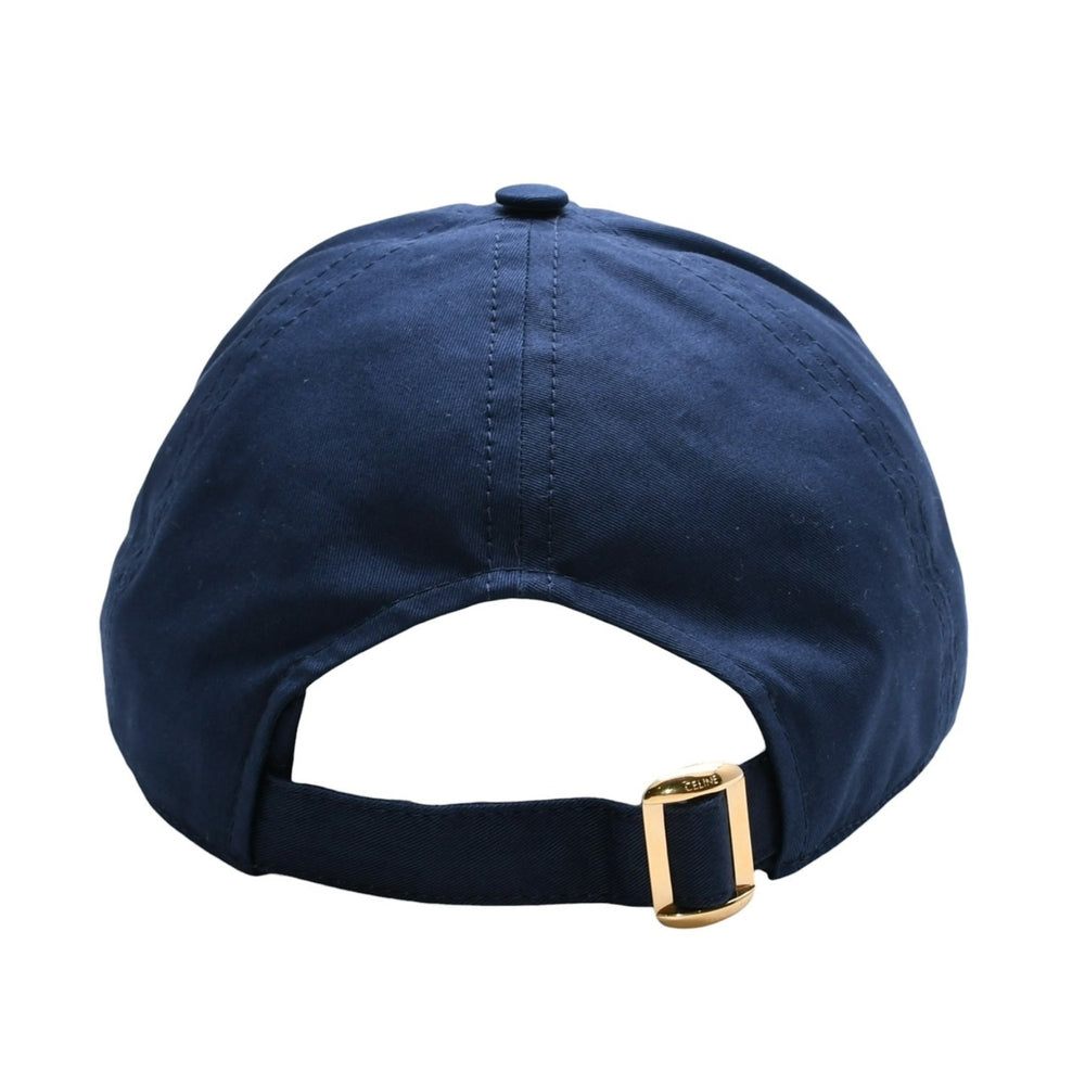 極美品 CELINE セリーヌ イニシャル ベースボールキャップ ネイビー ホワイト ゴールド金具 サイズ 2AUA2969P 中古 4a002547