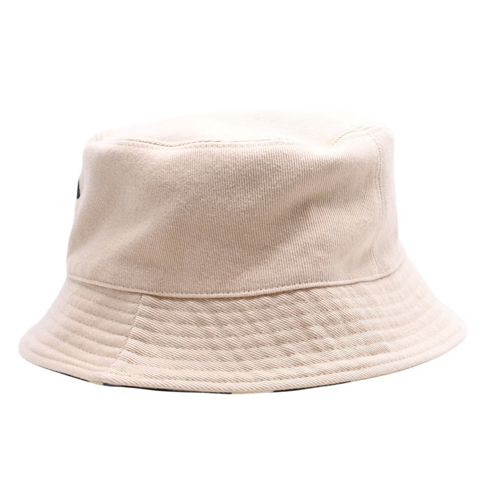CHANEL Reversible Bucket Hat Hat M23A Stamp Coco Mark Beige Embroidery All Over Pattern Good Condition Used 4a002556