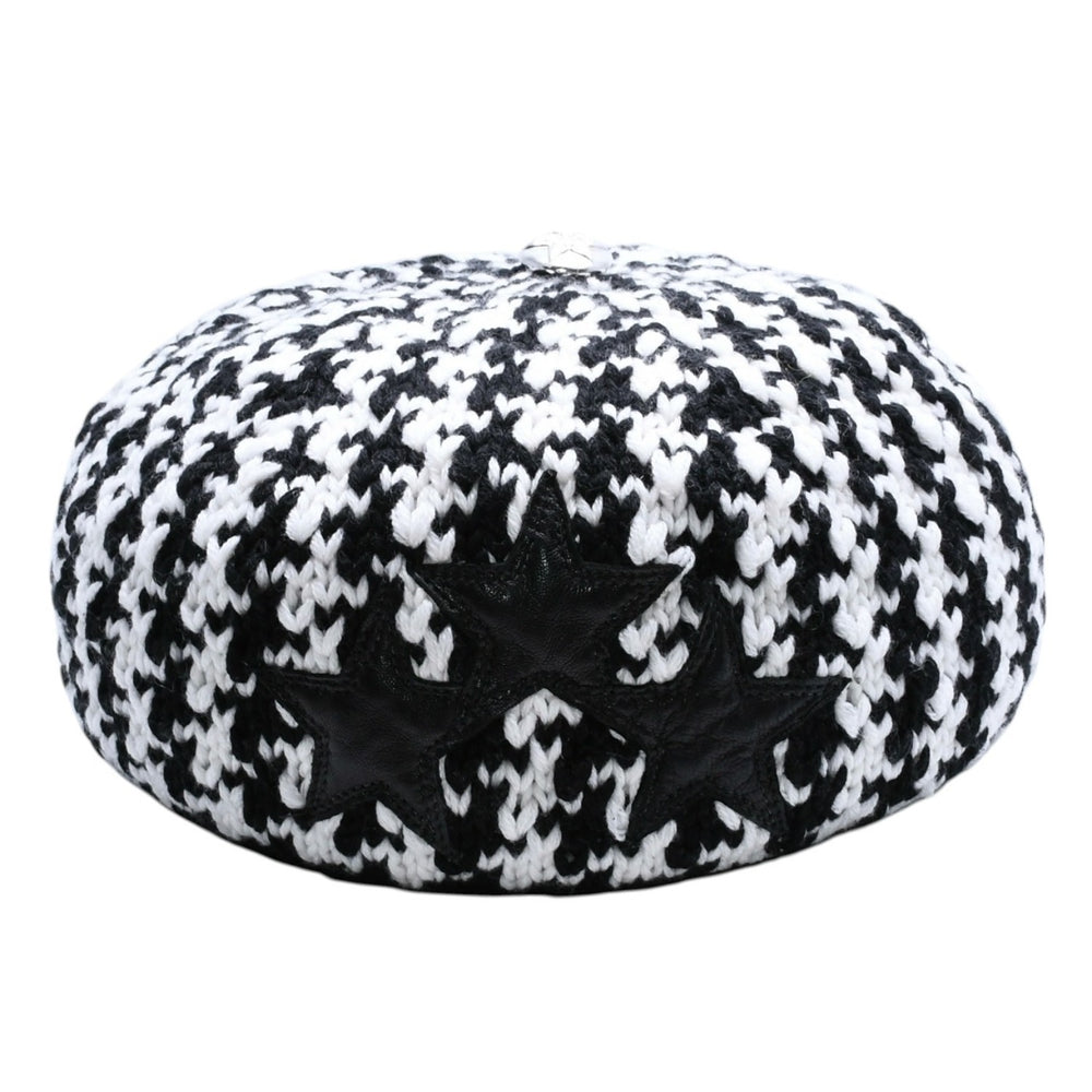 New and unused CHROME HEARTS Star Patch Beanie Knit Cap ONE SIZE 53-60cm 3 Patch Star Button Used 4a000956
