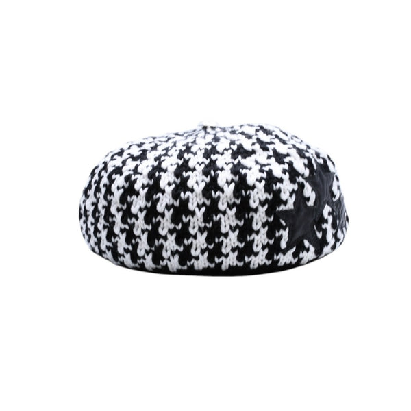 新品未使用 CHROME HEARTS クロムハーツ スターパッチ ビーニー ニットキャップ ONE SIZE 53-60cm 3パッチ スターボタン 中古 4a000956
