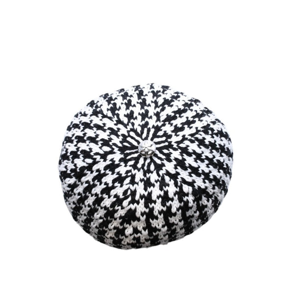 新品未使用 CHROME HEARTS クロムハーツ スターパッチ ビーニー ニットキャップ ONE SIZE 53-60cm 3パッチ スターボタン 中古 4a000956