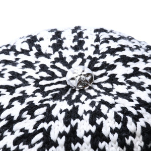 新品未使用 CHROME HEARTS クロムハーツ スターパッチ ビーニー ニットキャップ ONE SIZE 53-60cm 3パッチ スターボタン 中古 4a000956
