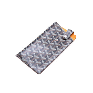 極美品 GOYARD ゴヤール モンマルトルGM アイウェアケース スマホケース PVC×レザー ブラック ブラウン 中古 4a002545