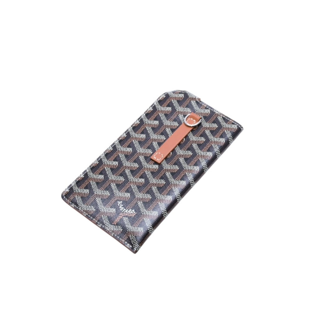 Very Good Condition GOYARD Montmartre GM Eyewear Case Smartphone Case PVC x Leather Black Brown Used 4a002545