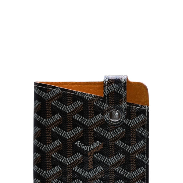 極美品 GOYARD ゴヤール モンマルトルGM アイウェアケース スマホケース PVC×レザー ブラック ブラウン 中古 4a002545