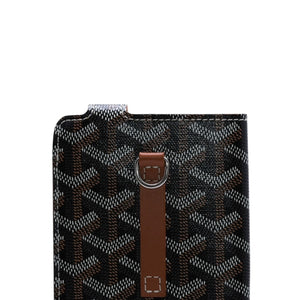 極美品 GOYARD ゴヤール モンマルトルGM アイウェアケース スマホケース PVC×レザー ブラック ブラウン 中古 4a002545