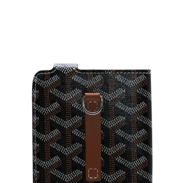 極美品 GOYARD ゴヤール モンマルトルGM アイウェアケース スマホケース PVC×レザー ブラック ブラウン 中古 4a002545