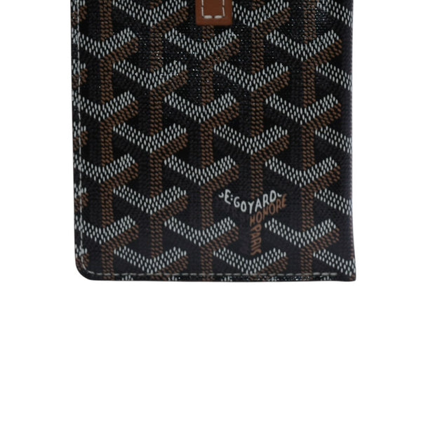 極美品 GOYARD ゴヤール モンマルトルGM アイウェアケース スマホケース PVC×レザー ブラック ブラウン 中古 4a002545