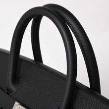 画像をギャラリービューアに読み込む, 新品未使用 HERMES エルメス Haut a Courroies オータクロア40 ハンドバッグ トワルミリタリー ブラック シルバー金具 B刻印 中古 4a002790